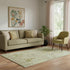 5' X 8' Khaki Gold And Beige Floral Washable Area Rug With UV Protection