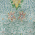 8' Teal Gold And Blue Floral Washable Round Rug With UV Protection