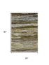 5' X 8' Brown Beige And Taupe Abstract Washable Area Rug With UV Protection