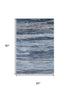 5' X 8' Blue Gray And Silver Abstract Washable Area Rug With UV Protection