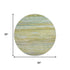 8' Sage Gray And Aqua Abstract Washable Round Rug With UV Protection