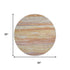 8' Salmon Gold And Gray Abstract Washable Round Rug With UV Protection