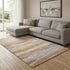 8' X 10' Salmon Gold And Gray Abstract Washable Area Rug With UV Protection