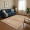 8' X 10' Salmon Gold And Gray Abstract Washable Area Rug With UV Protection