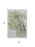 8' X 10' Artichoke Green Gray And Silver Abstract Washable Area Rug With UV Protection