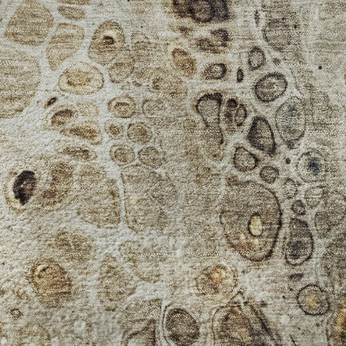 5' X 8' Beige Ivory And Taupe Abstract Washable Area Rug With UV Protection