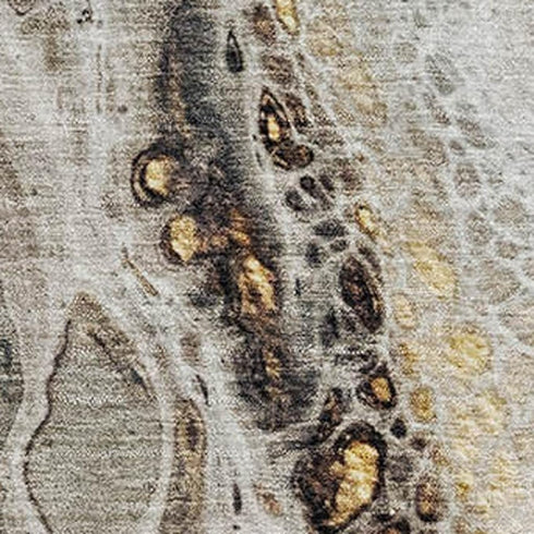 5' X 8' Beige Ivory And Taupe Abstract Washable Area Rug With UV Protection