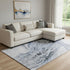 8' X 10' Blue Gray And Silver Abstract Washable Area Rug With UV Protection