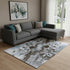8' X 10' Chocolate Blue And Gray Abstract Washable Area Rug With UV Protection
