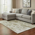 8' X 10' Khaki And Ivory Abstract Washable Area Rug With UV Protection