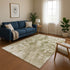 8' X 10' Khaki And Ivory Abstract Washable Area Rug With UV Protection