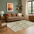 8' X 10' Khaki And Ivory Abstract Washable Area Rug With UV Protection
