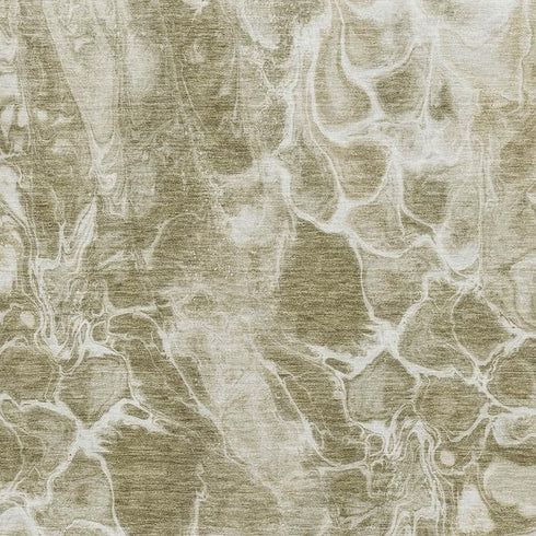 8' X 10' Khaki And Ivory Abstract Washable Area Rug With UV Protection