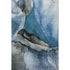 5' X 8' Blue Gray And Silver Abstract Washable Area Rug With UV Protection
