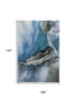 9' X 12' Blue Gray And Silver Abstract Washable Area Rug With UV Protection