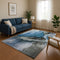 9' X 12' Blue Gray And Silver Abstract Washable Area Rug With UV Protection