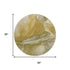 8' Wheat Gray And Beige Abstract Washable Round Rug With UV Protection