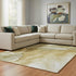 8' X 10' Wheat Gray And Beige Abstract Washable Area Rug With UV Protection