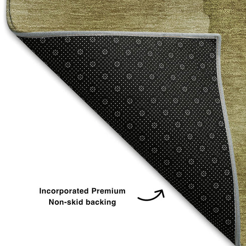 8' X 10' Wheat Gray And Beige Abstract Washable Area Rug With UV Protection