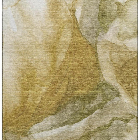 8' X 10' Wheat Gray And Beige Abstract Washable Area Rug With UV Protection
