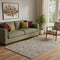 5' X 8' Rust Gray And Silver Floral Washable Area Rug With UV Protection
