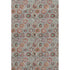 5' X 8' Rust Gray And Silver Floral Washable Area Rug With UV Protection