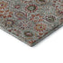 8' Rust Gray And Silver Floral Washable Round Rug With UV Protection