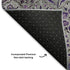 8' Purple Gray And Silver Floral Washable Round Rug With UV Protection