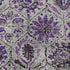 8' Purple Gray And Silver Floral Washable Round Rug With UV Protection