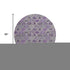 8' Purple Gray And Silver Floral Washable Round Rug With UV Protection