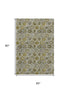 5' X 8' Pewter Gold And Gray Floral Washable Area Rug With UV Protection