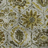 8' Pewter Gold And Gray Floral Washable Round Rug With UV Protection