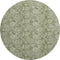 8' Artichoke Green And Fern Green Floral Washable Round Rug With UV Protection