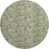 8' Artichoke Green And Fern Green Floral Washable Round Rug With UV Protection