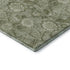 8' Artichoke Green And Fern Green Floral Washable Round Rug With UV Protection