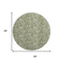 8' Artichoke Green And Fern Green Floral Washable Round Rug With UV Protection