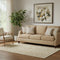 5' X 8' Beige And Tan Floral Washable Area Rug With UV Protection