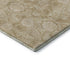 5' X 8' Beige And Tan Floral Washable Area Rug With UV Protection