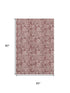 5' X 8' Blush And Pink Floral Washable Area Rug With UV Protection