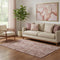 5' X 8' Blush And Pink Floral Washable Area Rug With UV Protection