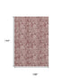 9' X 12' Blush And Pink Floral Washable Area Rug With UV Protection