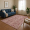 9' X 12' Blush And Pink Floral Washable Area Rug With UV Protection
