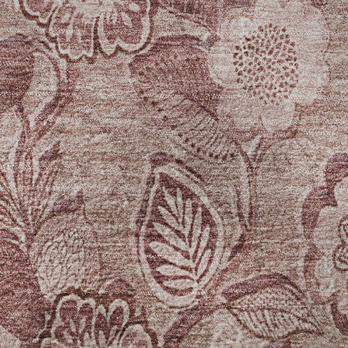 9' X 12' Blush And Pink Floral Washable Area Rug With UV Protection