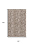 5' X 8' Brown And Taupe Floral Washable Area Rug With UV Protection