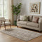 5' X 8' Brown And Taupe Floral Washable Area Rug With UV Protection