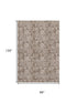 8' X 10' Brown And Taupe Floral Washable Area Rug With UV Protection