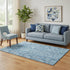 5' X 8' Blue And Sky Blue Floral Washable Area Rug With UV Protection