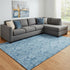 8' X 10' Blue And Sky Blue Floral Washable Area Rug With UV Protection