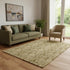 5' X 8' Coffee And Beige Floral Washable Area Rug With UV Protection