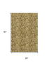 5' X 8' Coffee And Beige Floral Washable Area Rug With UV Protection